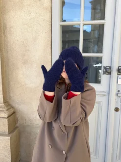 Fluffy handsker - Navy