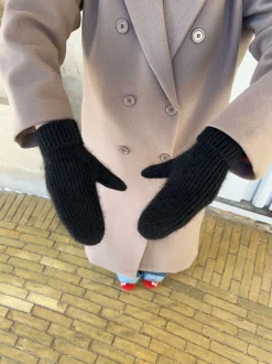 Fluffy handsker - Sort