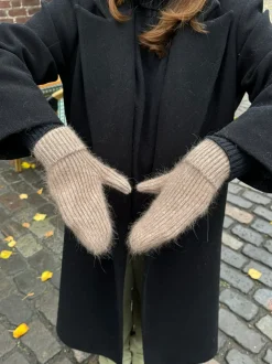 Fluffy handsker - Taupe