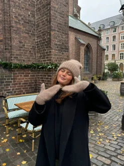 Fluffy handsker - Taupe