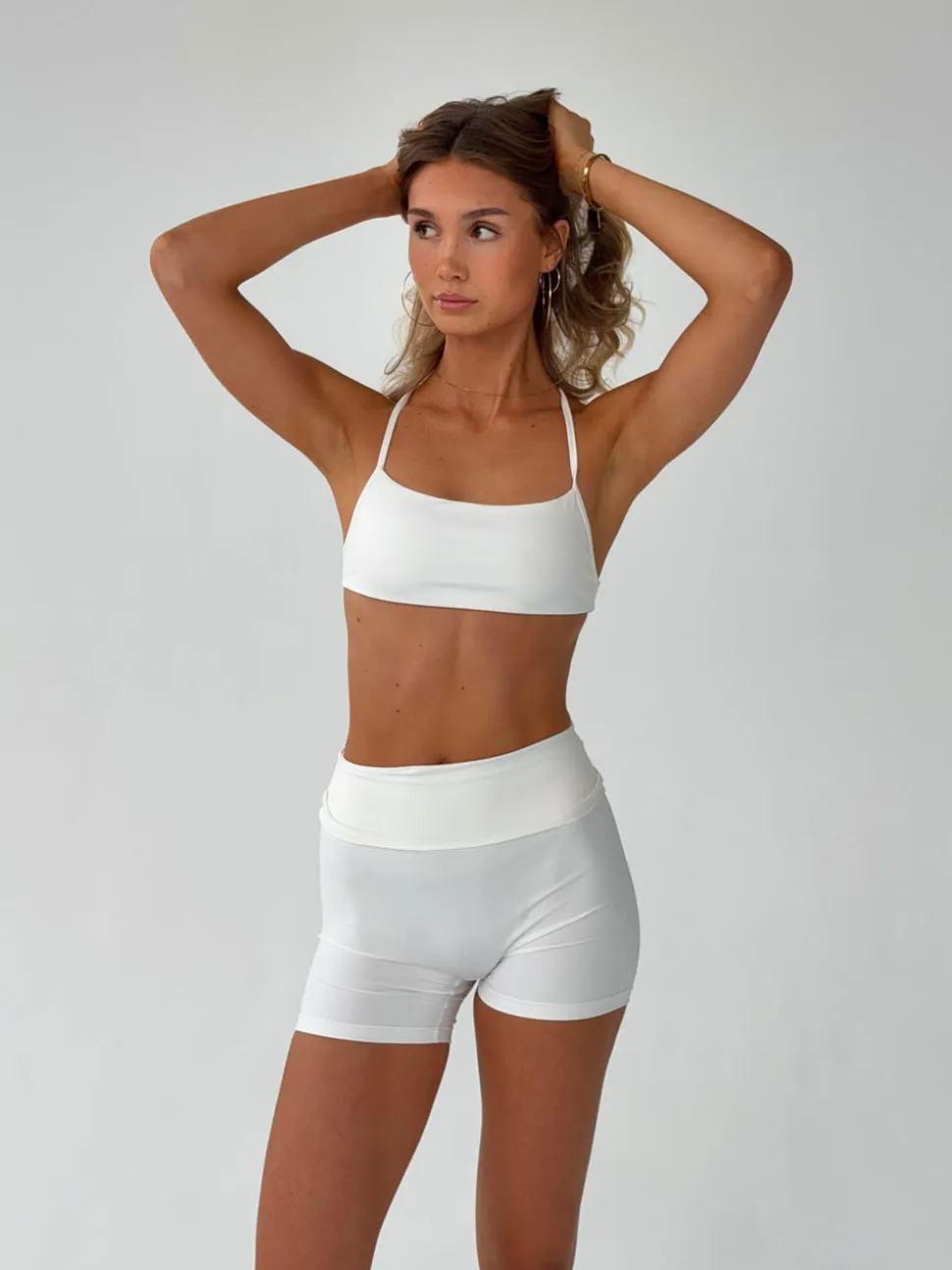 Folded essential shorts - Marshmallow