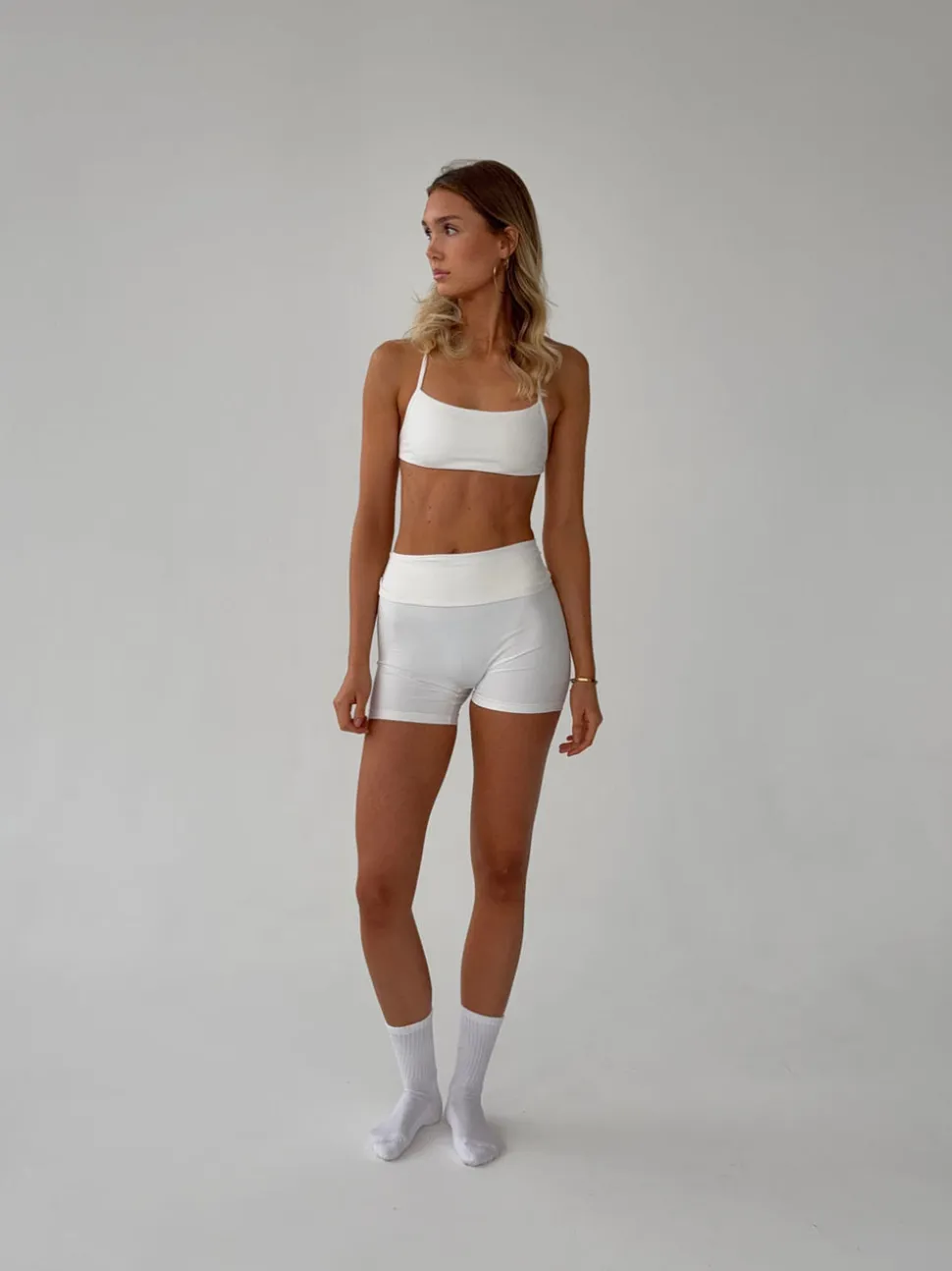 Folded essential shorts - Marshmallow