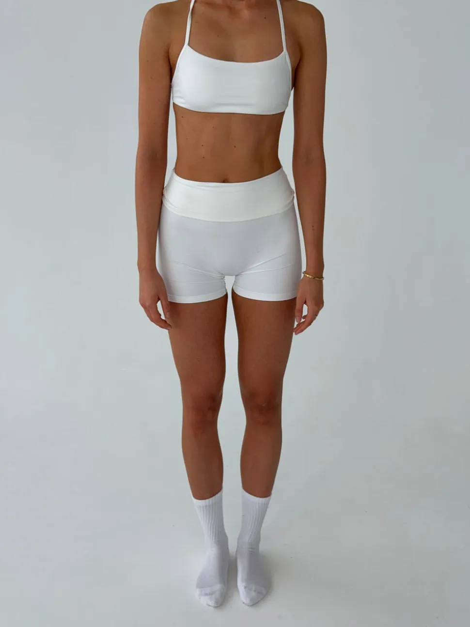 Folded essential shorts - Marshmallow