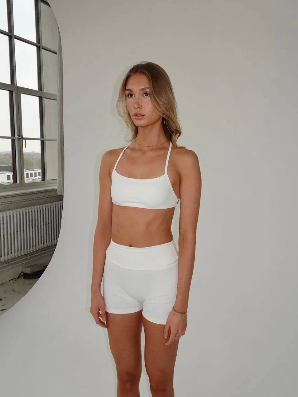 Folded essential shorts - Marshmallow