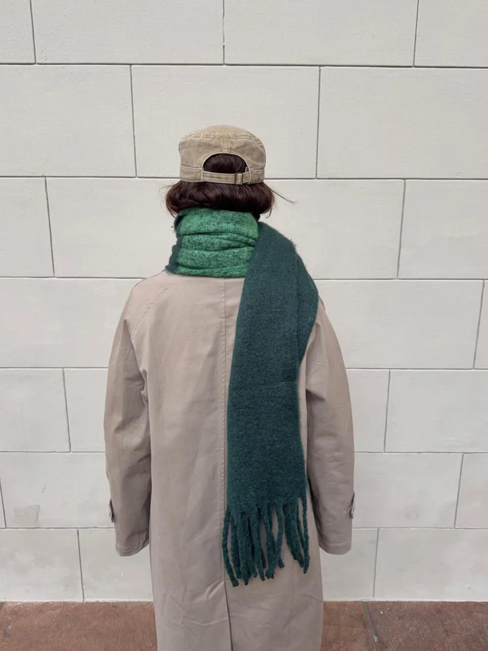 Gale tørklæde - Grøn/mørkegrøn
