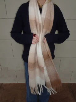 Gale tørklæde - Hvid/beige