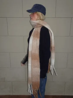 Gale tørklæde - Hvid/beige