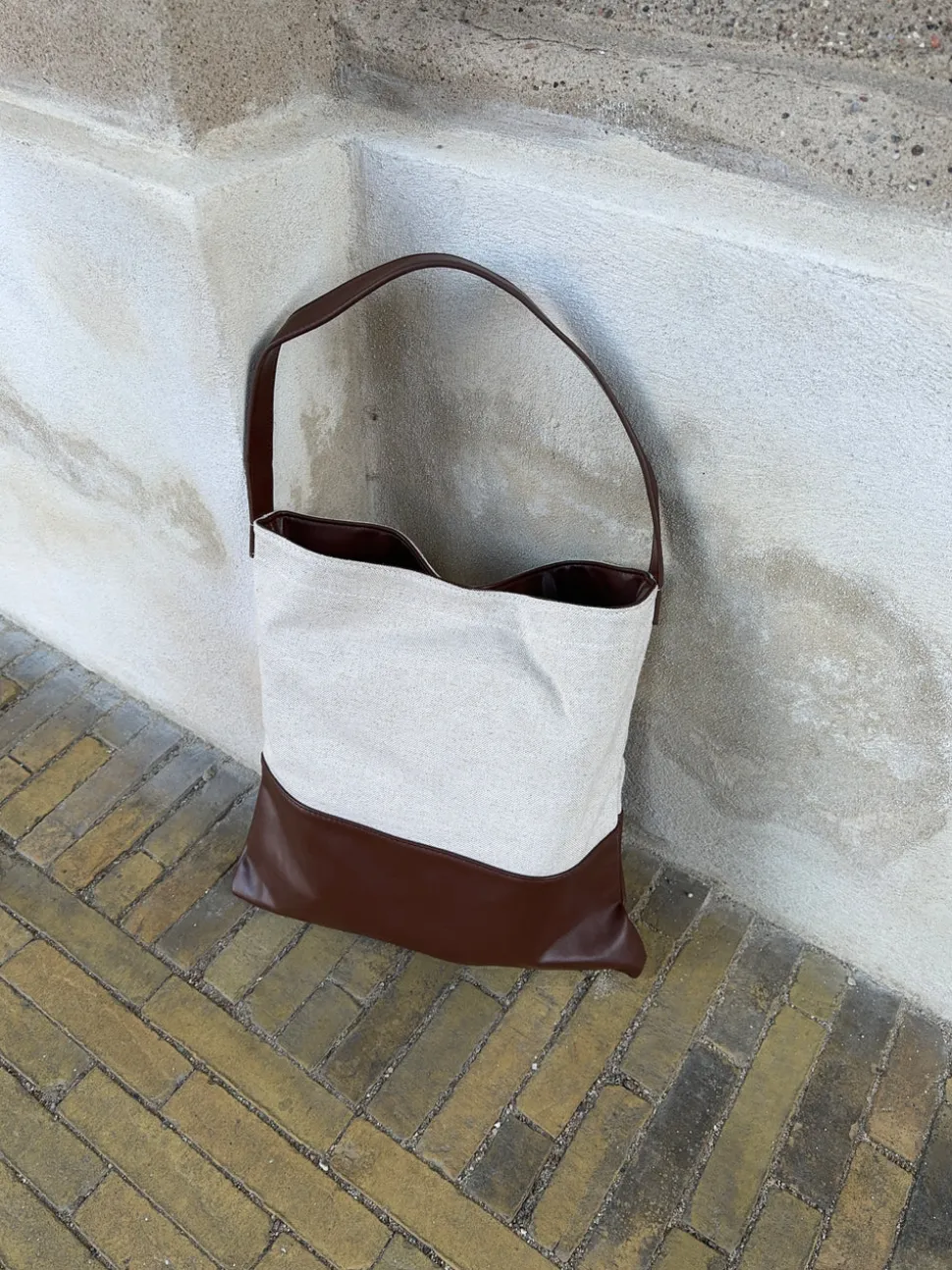 Genova skuldertaske - Beige/brun