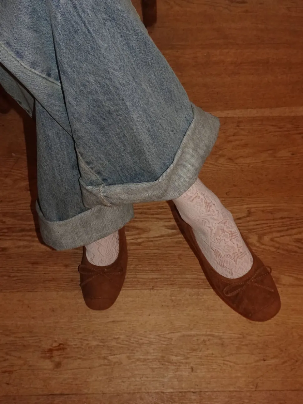 Gina ballerina i ruskind - Brun