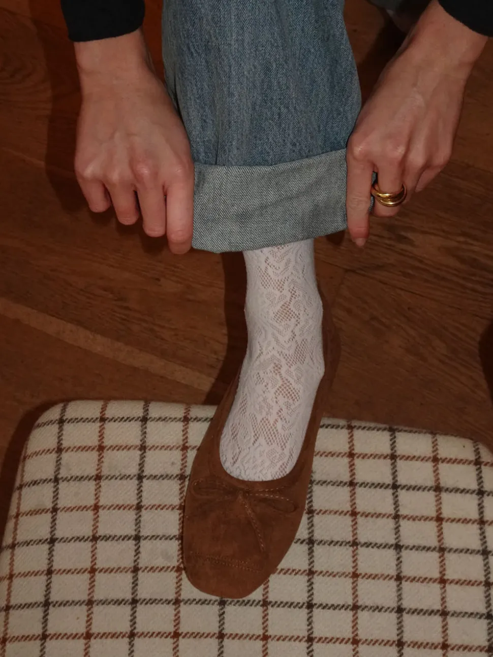 Gina ballerina i ruskind - Brun
