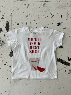 Give it your best shot baby tee - Hvid