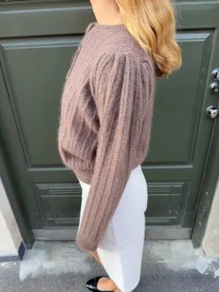 Grace cardigan i strik - Brun