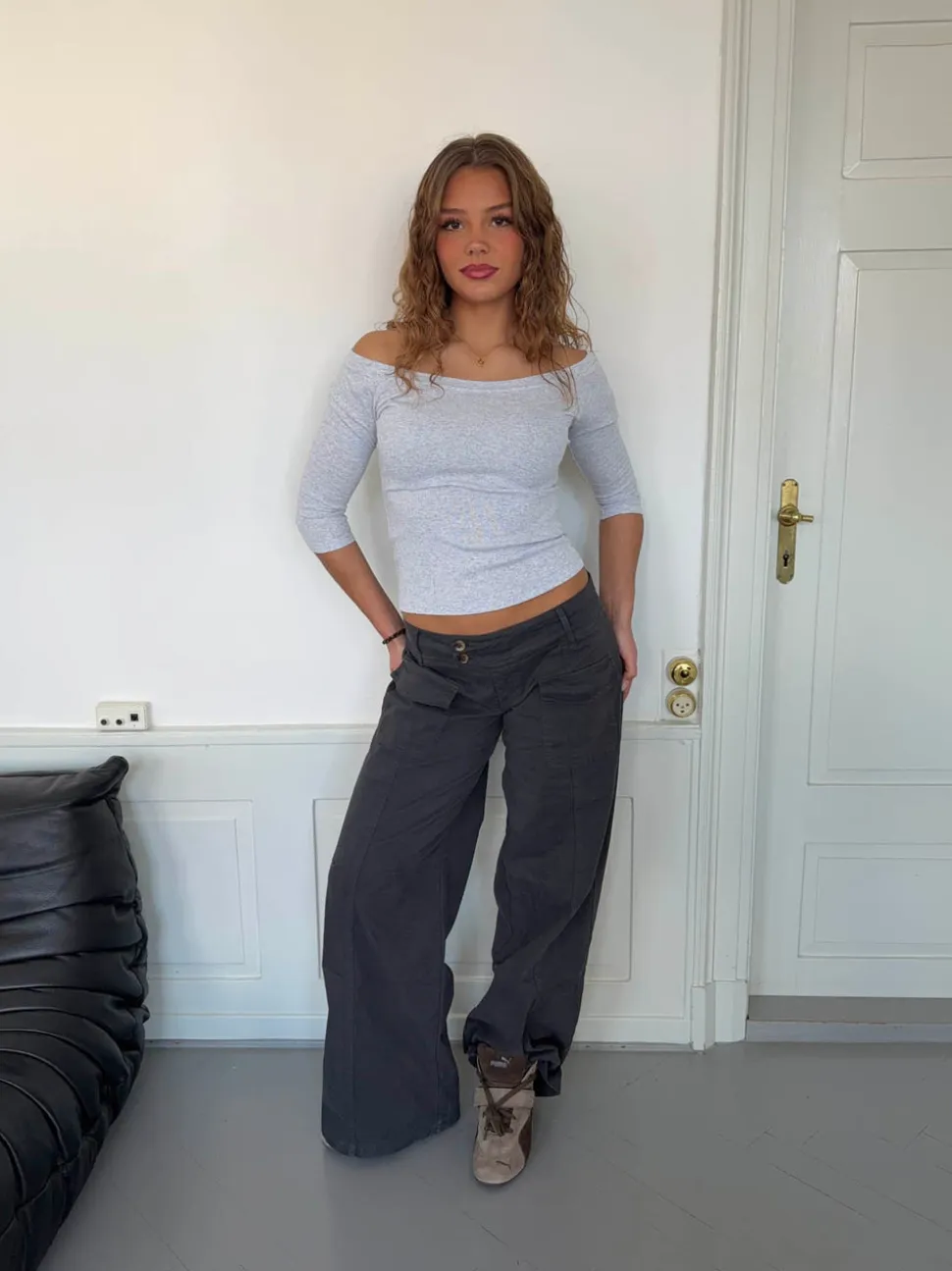 Hanna jeans - Mørkegrå