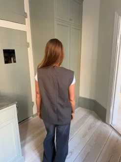 Harley vest med bånd - Grå