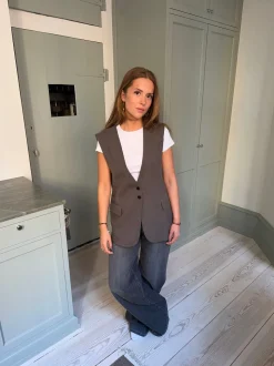 Harley vest med bånd - Grå