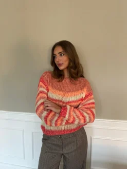 Helin striktrøje - Rød/Orange