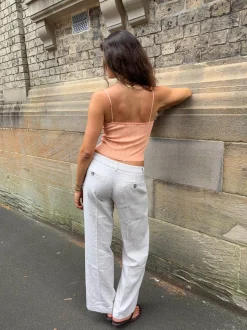 Herringbone bukser - Beige/hvid