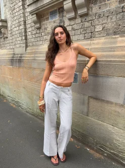 Herringbone bukser - Beige/hvid