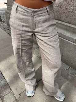 Herringbone bukser - Brun/hvid