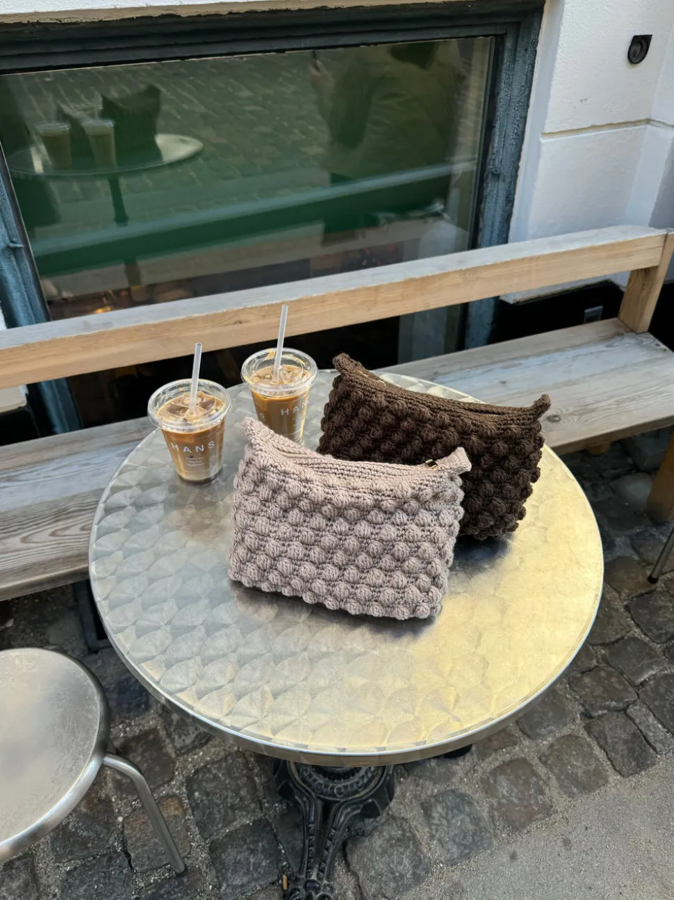 Hæklet clutch - Beige