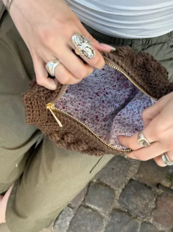 Hæklet clutch - Brun