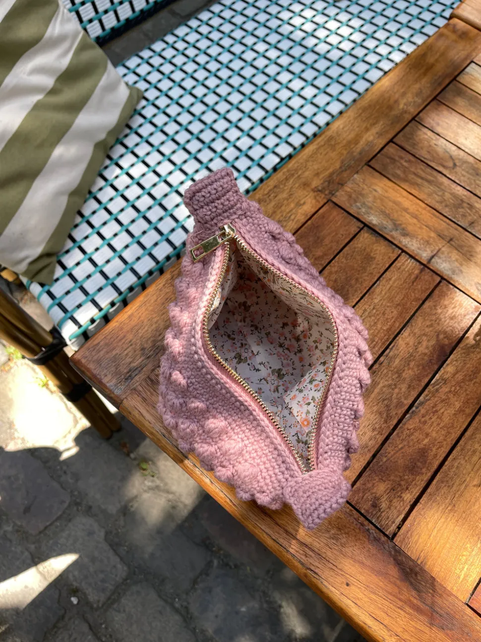 Hæklet clutch - Lyserød