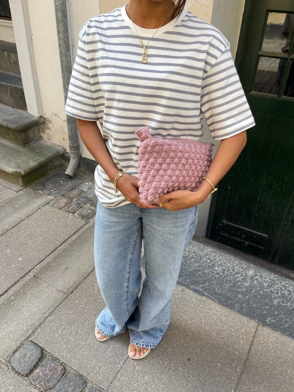 Hæklet clutch - Lyserød