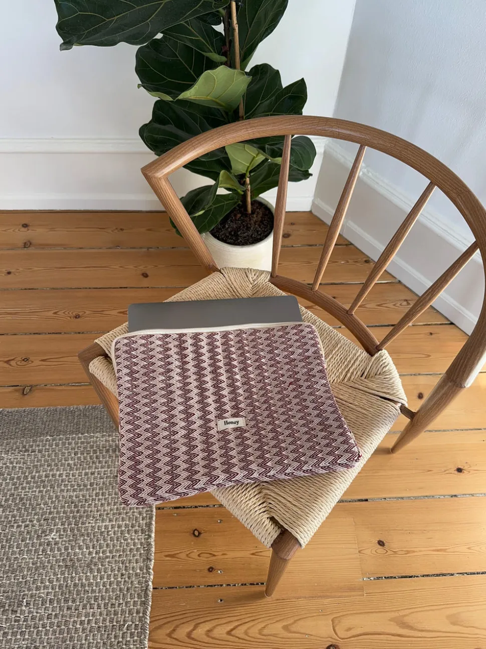 Honey computer sleeve - Beige/rød