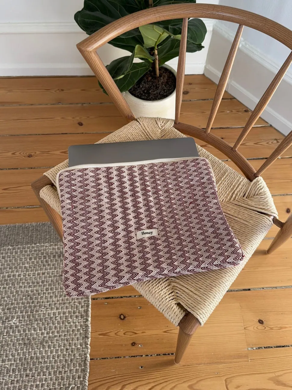 Honey computer sleeve - Beige/rød