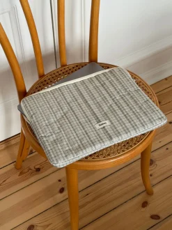 Honey computer sleeve med tern - Beige/grøn