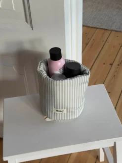 Honey lille opbevaring med striber -Hvid/grøn