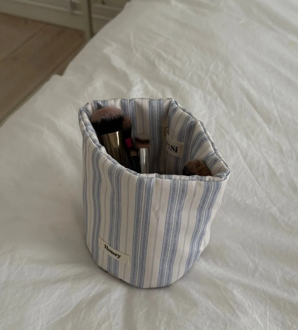 Honey lille stof opbevaring - Hvid/blå striber