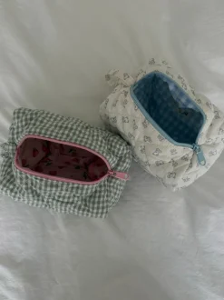 Honey lille toilettaske - Off white med bamser