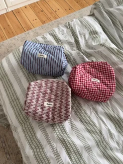 Honey lille toilettaske med striber - Blå/brun