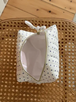 Honey lille toilettaske med prikker - Hvid/navy