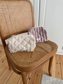 Honey lille toilettaske med mønster - Beige
