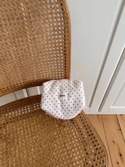 Honey lille toilettaske med prikker - Hvid/rød