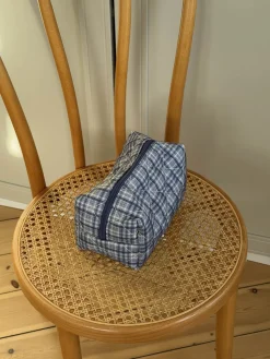 Honey lille toilettaske med tern - Blå