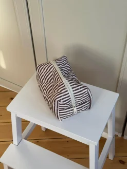 Honey lille toilettaske med striber - Beige/brun