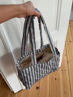 Honey net med striber - Beige/grøn