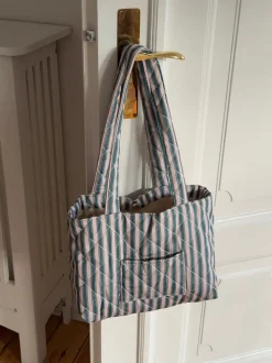 Honey net med striber - Beige/grøn