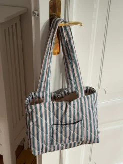 Honey net med striber - Beige/grøn