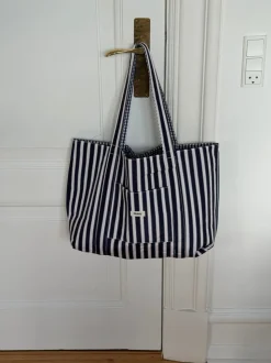 Honey net med striber - Navy/hvid