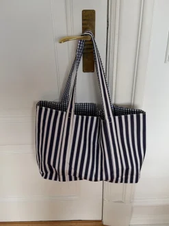 Honey net med striber - Navy/hvid