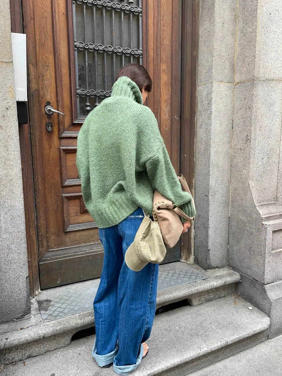 Ibi taske med nitter - Beige