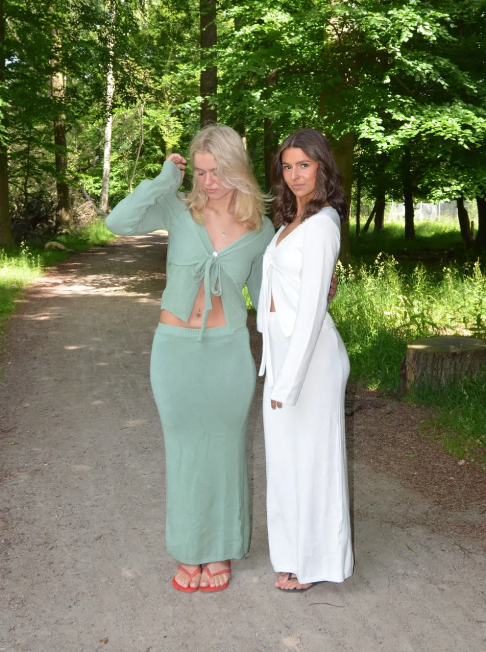 Ines maxinederdel i strik - Hvid