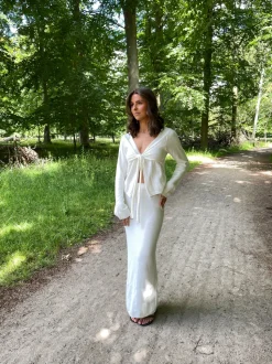 Ines maxinederdel i strik - Hvid