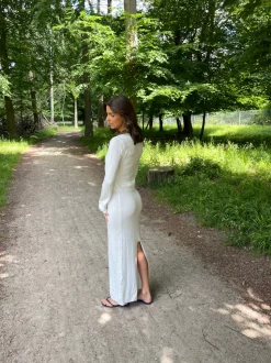 Ines maxinederdel i strik - Hvid