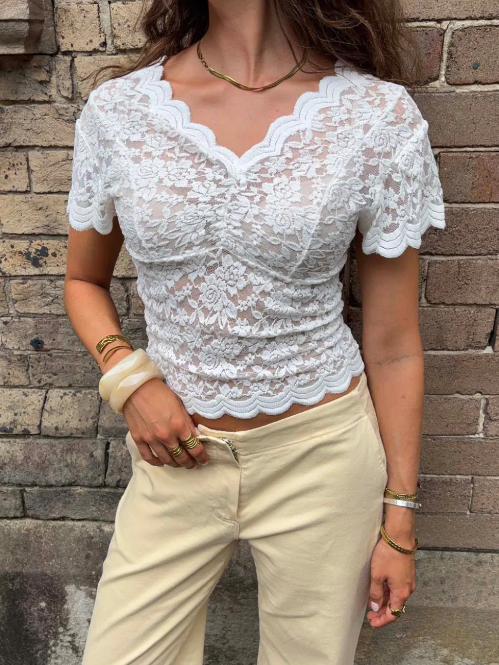 Isabel blondetop - Hvid