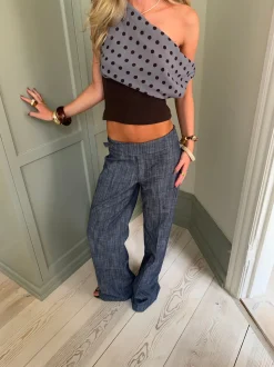 Izabelle bukser med bælte - Blå